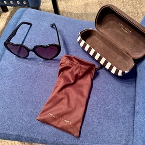 Henri Bendel Black Heart-Shaped Sunglasses